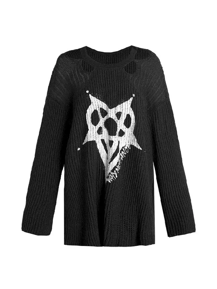 Hollow Off-shoulder Halter Sweater