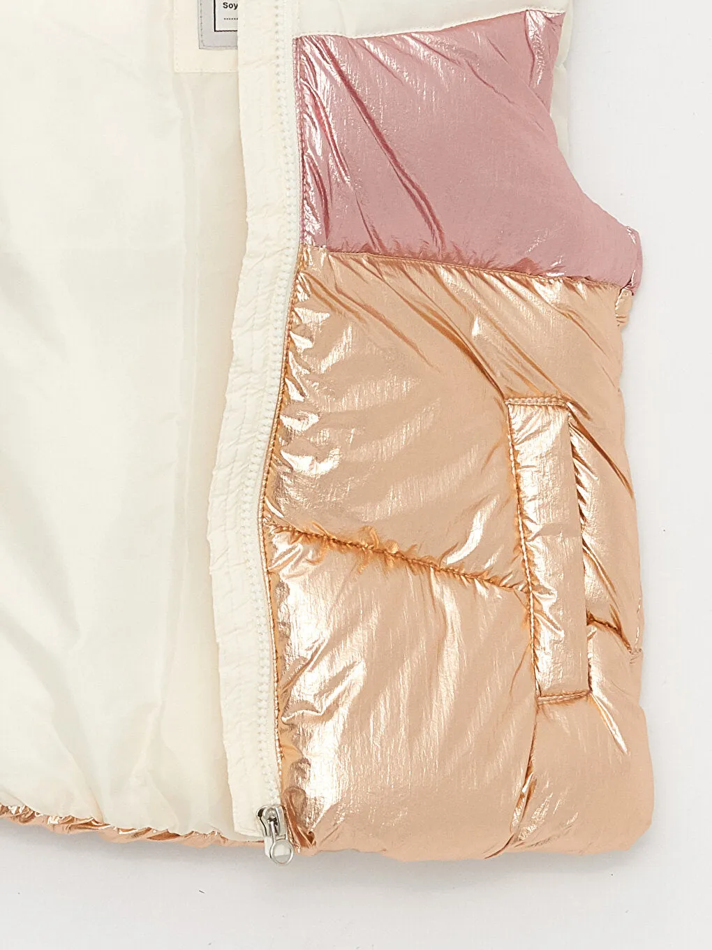 Hooded Color Block Girls Puffer Vest