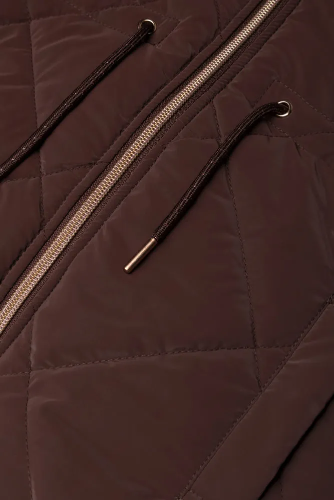 Hooded Puffer Jacket Brown