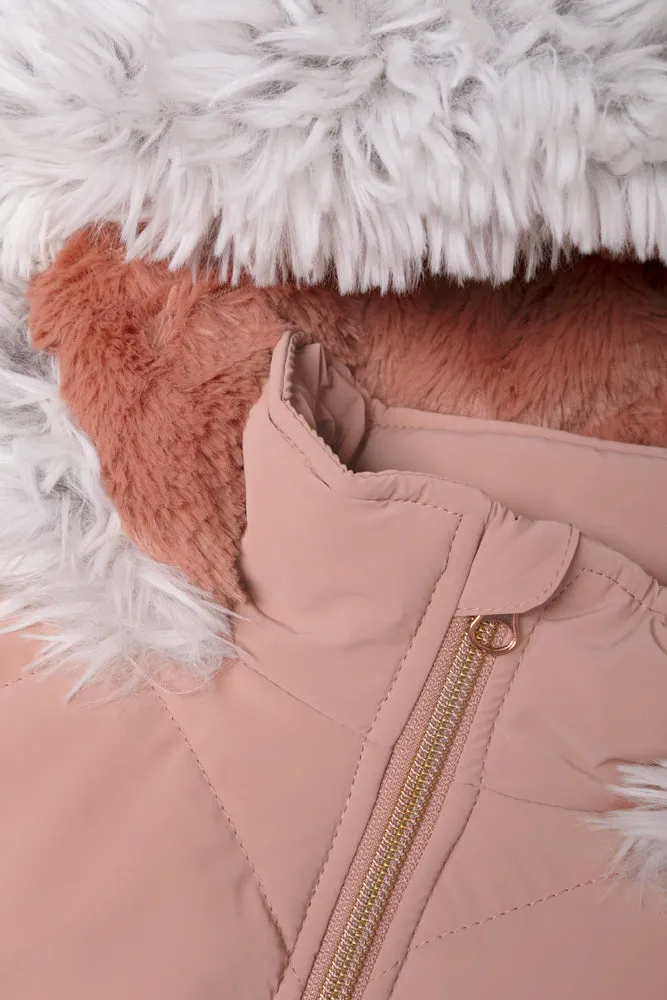 Hooded Puffer Jacket Pink