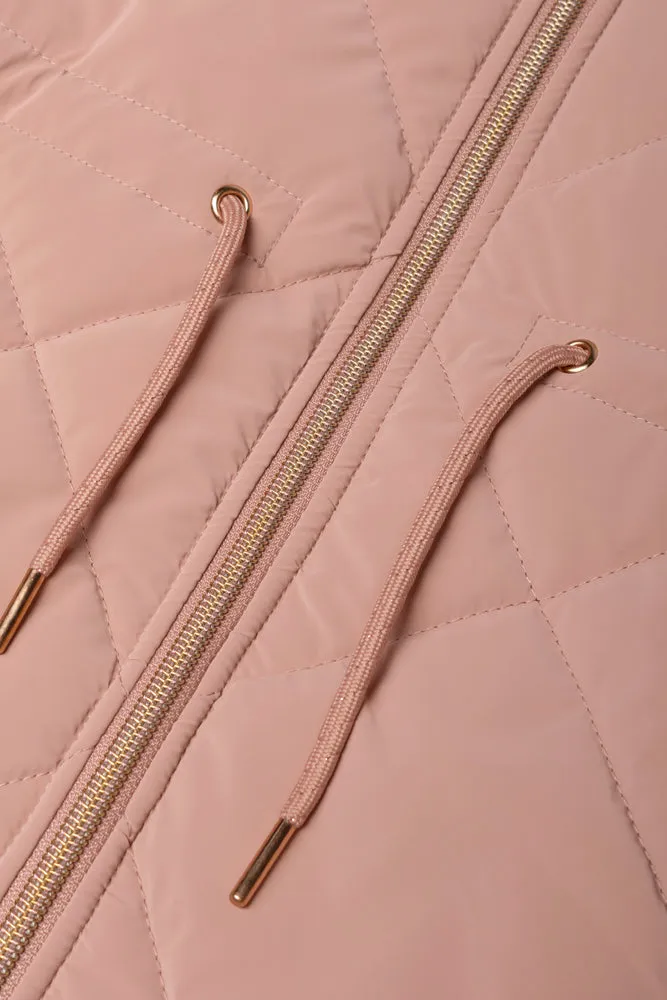 Hooded Puffer Jacket Pink