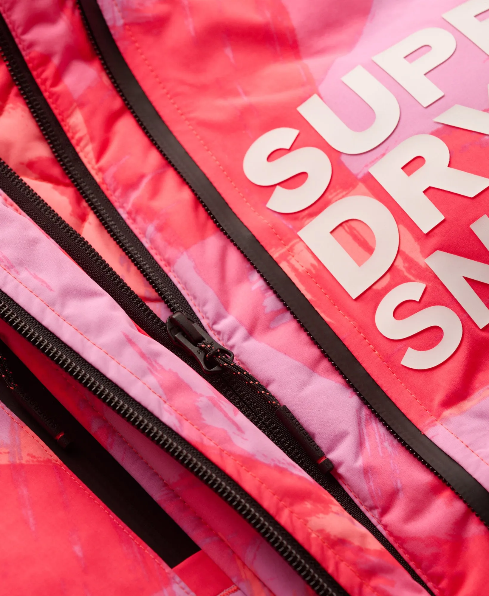 Hooded Ski Boxy Puffer Jacket | Brush Camo Coral