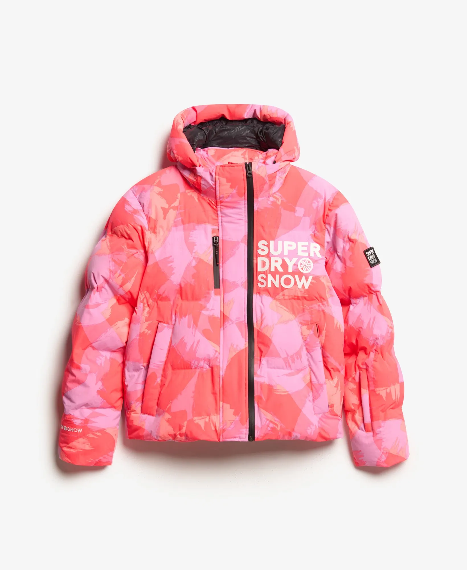 Hooded Ski Boxy Puffer Jacket | Brush Camo Coral