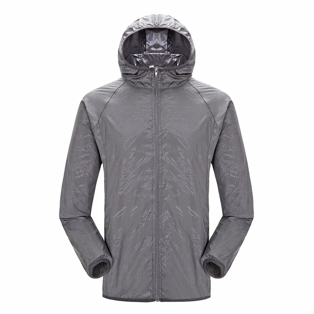 Hooded Sunbreaker Coat Women Men Windbreaker Jacket Waterproof UV Quick Dry Skin Ultra-Light Rainproof Breathable With Pocket