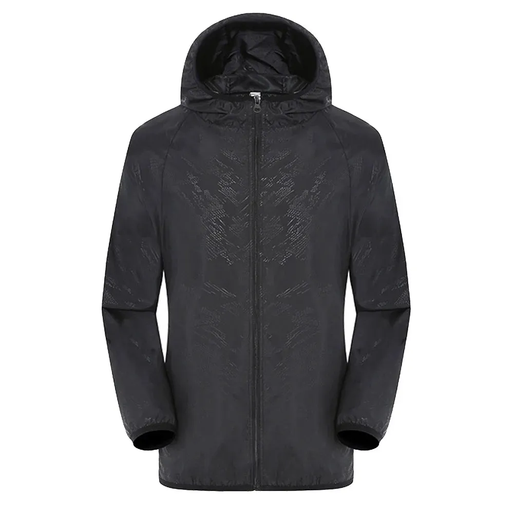 Hooded Sunbreaker Coat Women Men Windbreaker Jacket Waterproof UV Quick Dry Skin Ultra-Light Rainproof Breathable With Pocket