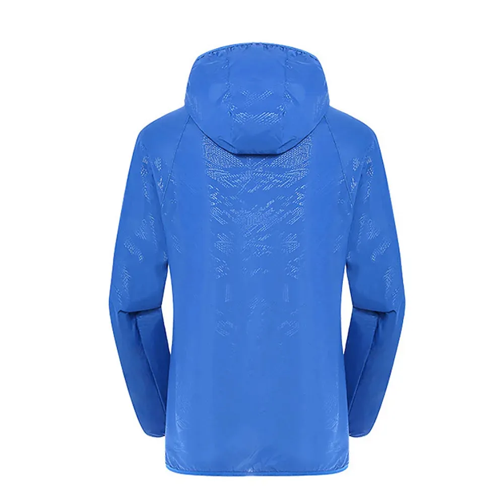 Hooded Sunbreaker Coat Women Men Windbreaker Jacket Waterproof UV Quick Dry Skin Ultra-Light Rainproof Breathable With Pocket