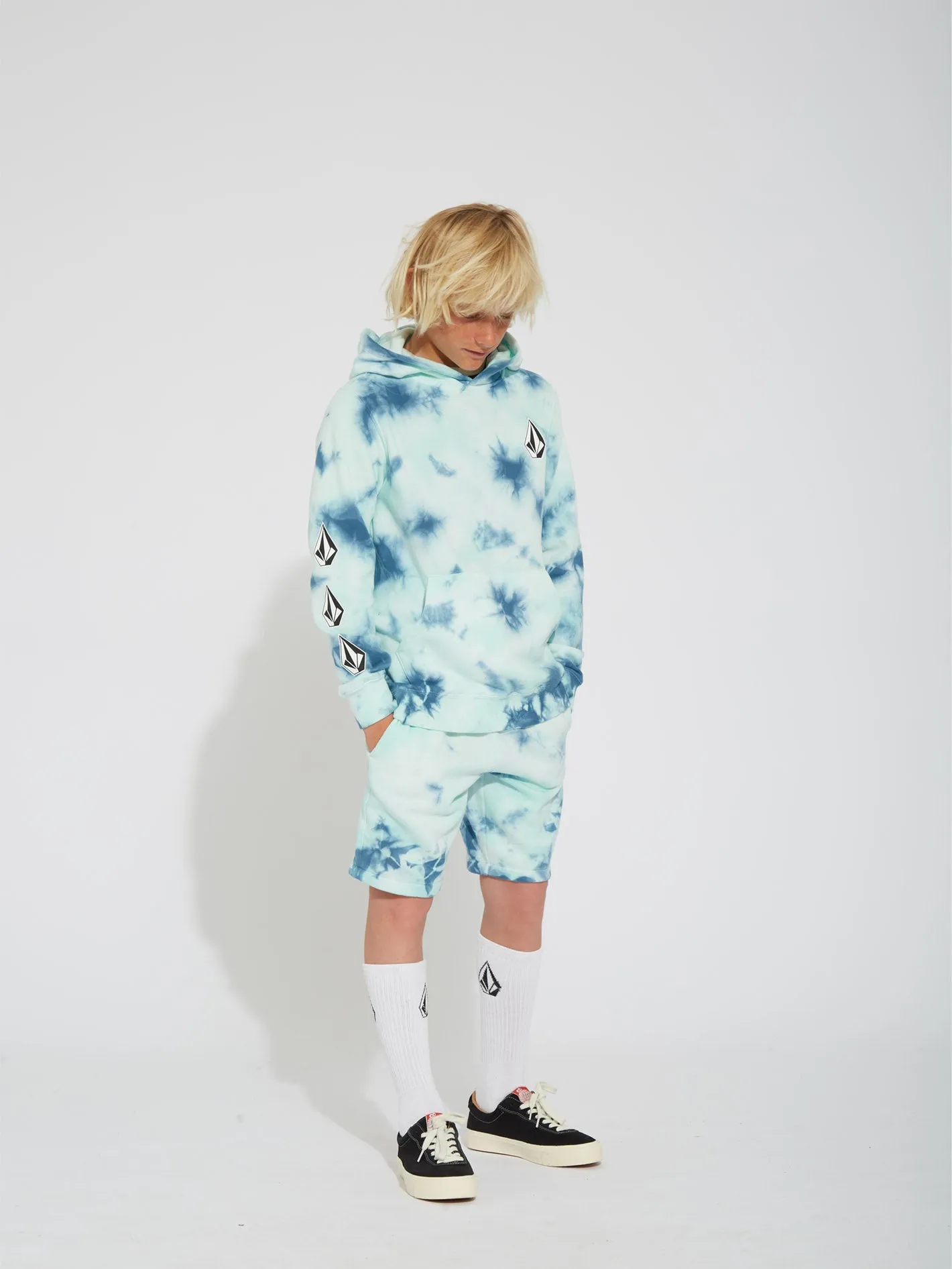 Iconic Stone Plus Fleece Short - TEMPLE TEAL - (KIDS)