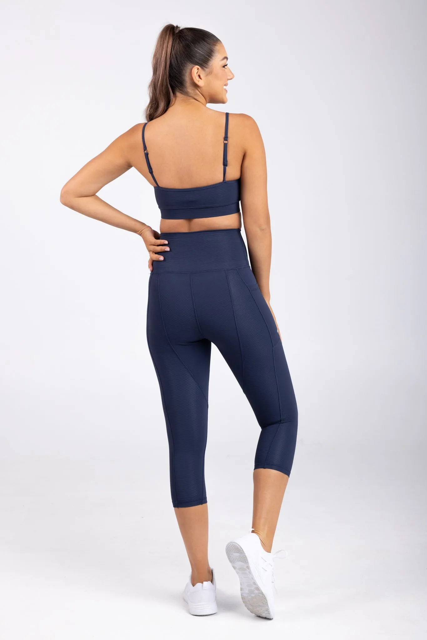 invisiSweat 3/4 Length Tights - High Waisted Statement Navy (size down)