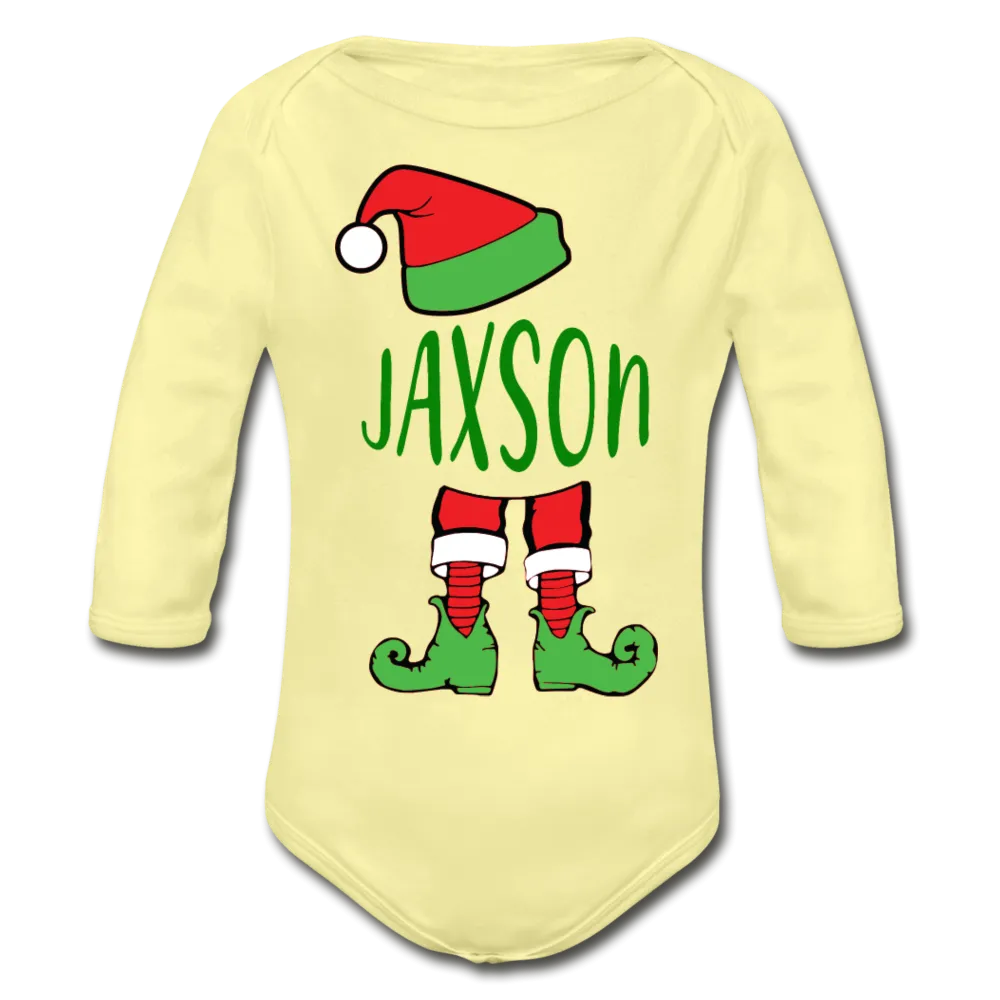 Jaxson Elf Organic Long Sleeve Baby Bodysuit