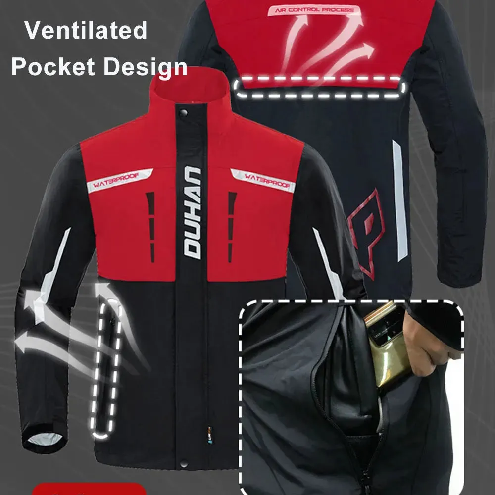 KEMIMOTO Motorcycle Raincoat Jacket Pants Reflective Off-road Moto Suit Racing Suits Motorcycle Jacket Men Rainproof Waterproof