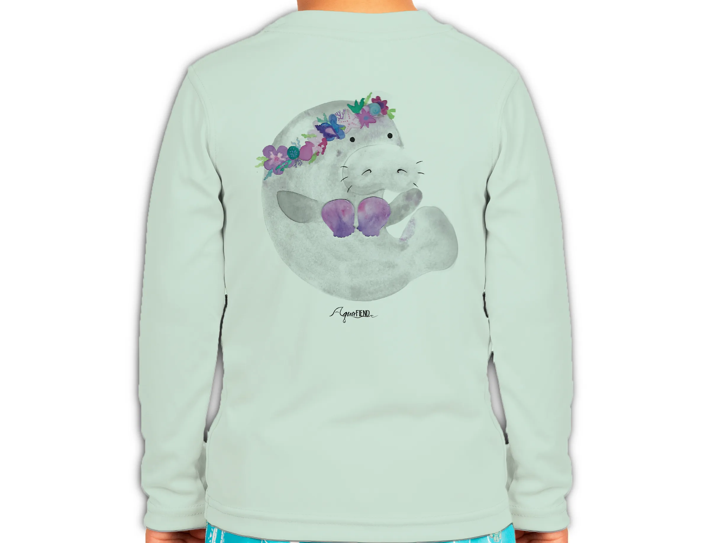Kids Manatee Mermaid Long Sleeve