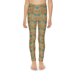 Kids Rainbow Length Leggings with Colorful Pattern