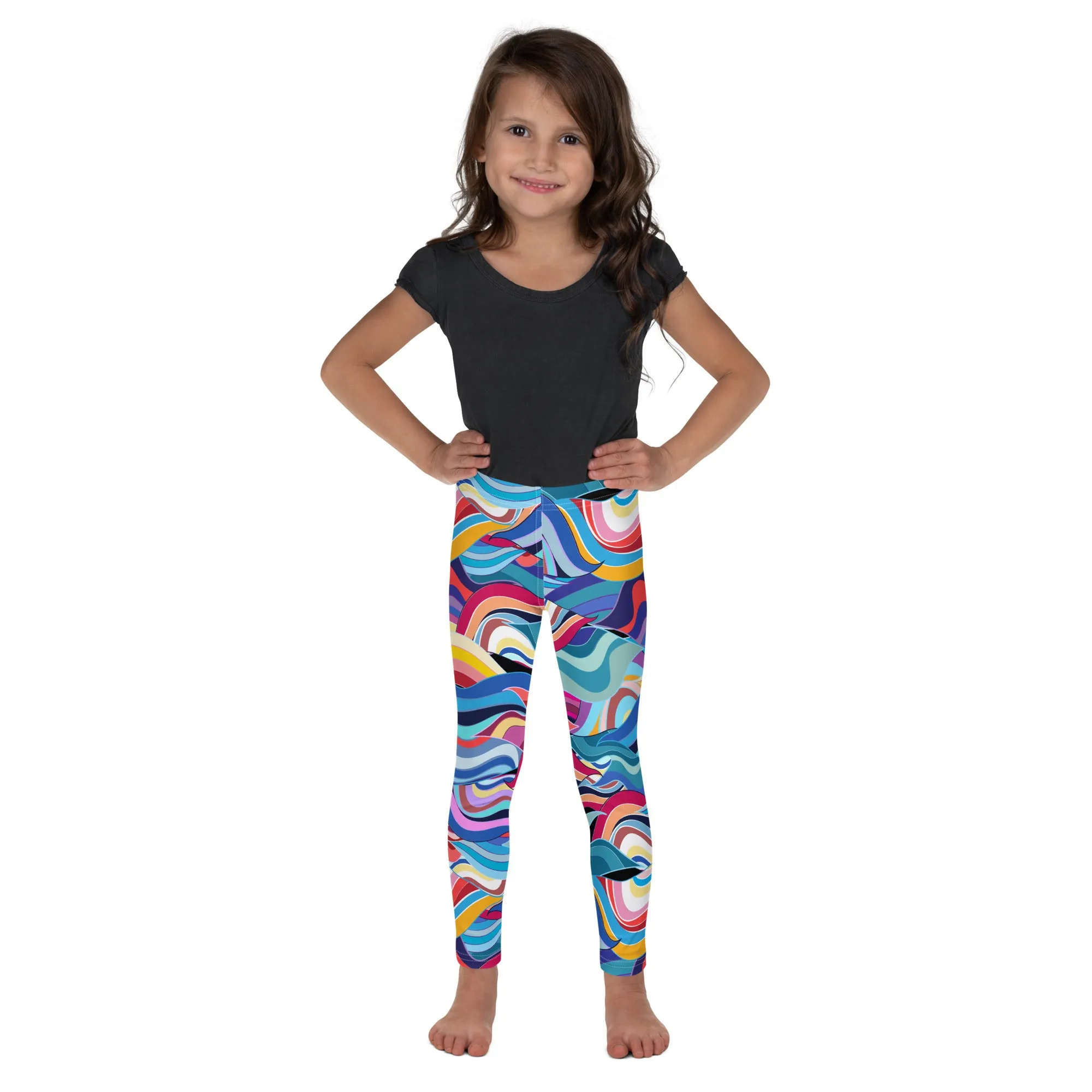 Kids/Youth Abstract Waves Leggings