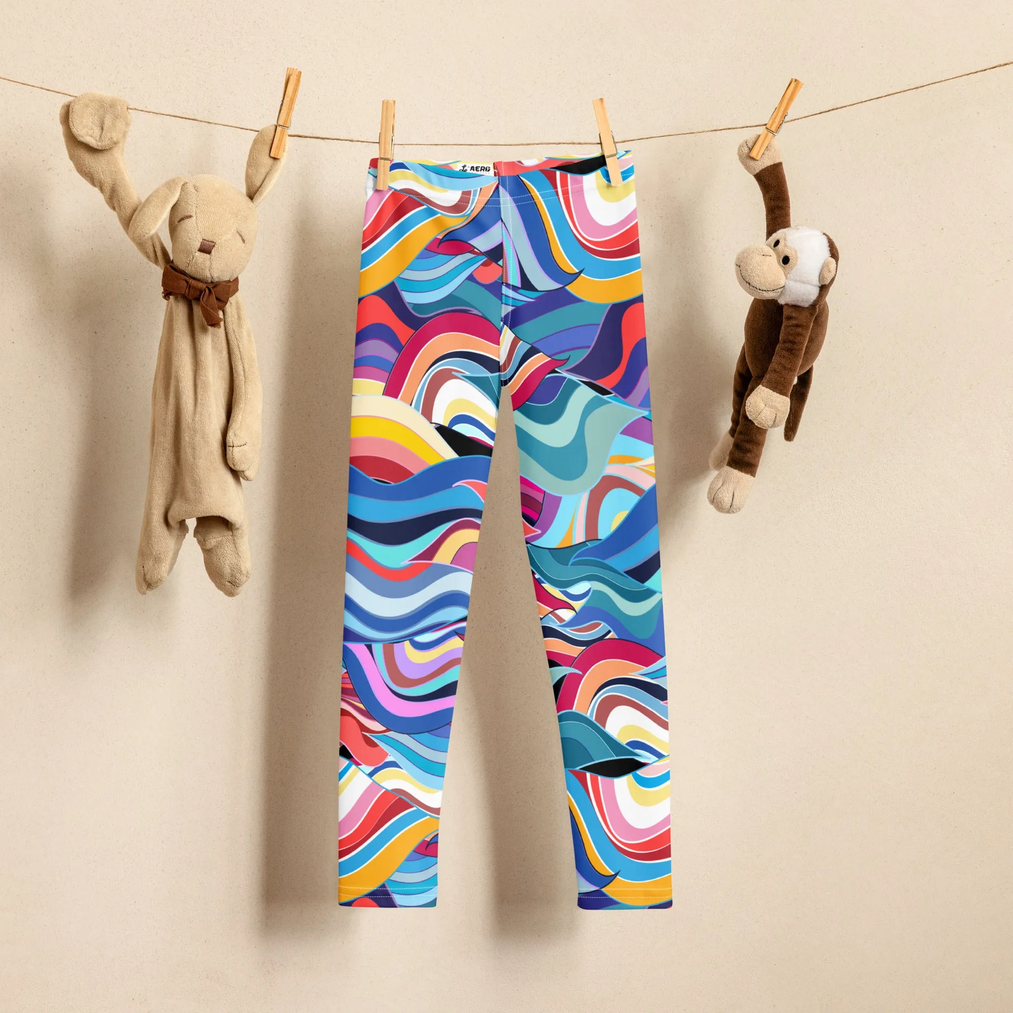 Kids/Youth Abstract Waves Leggings