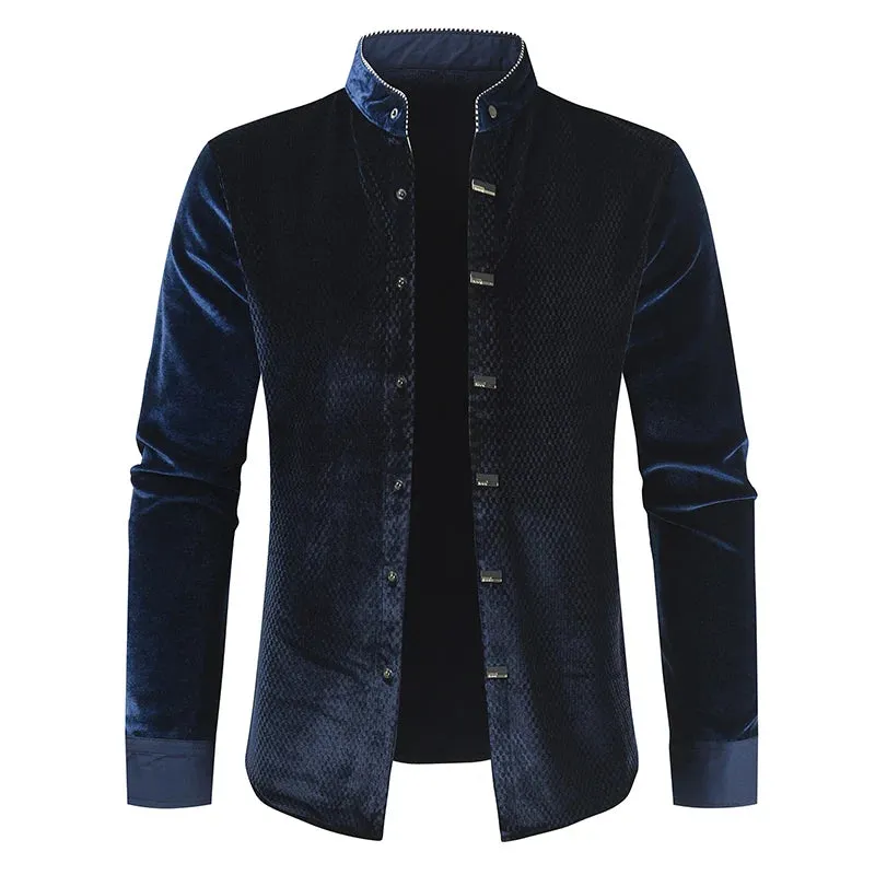 Korean Fashion Men's Long Sleeve Street Dress Shirt