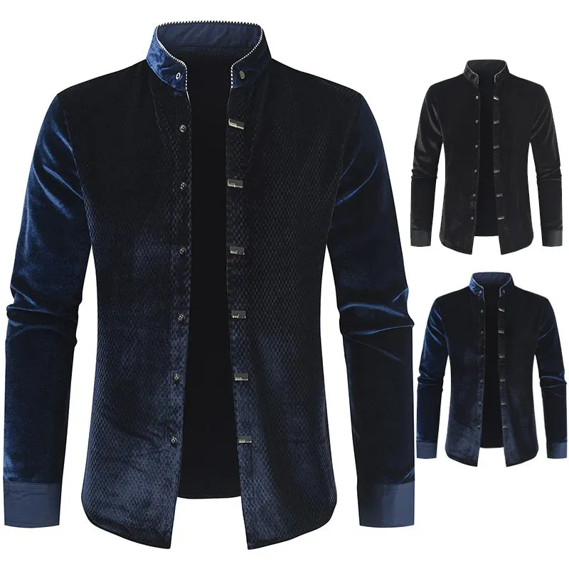 Korean Fashion Men's Long Sleeve Street Dress Shirt