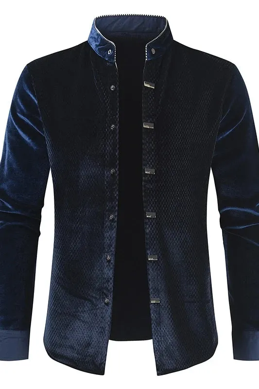 Korean Fashion Men's Long Sleeve Street Dress Shirt