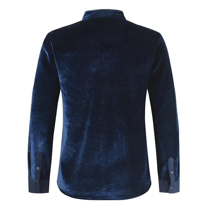 Korean Fashion Men's Long Sleeve Street Dress Shirt