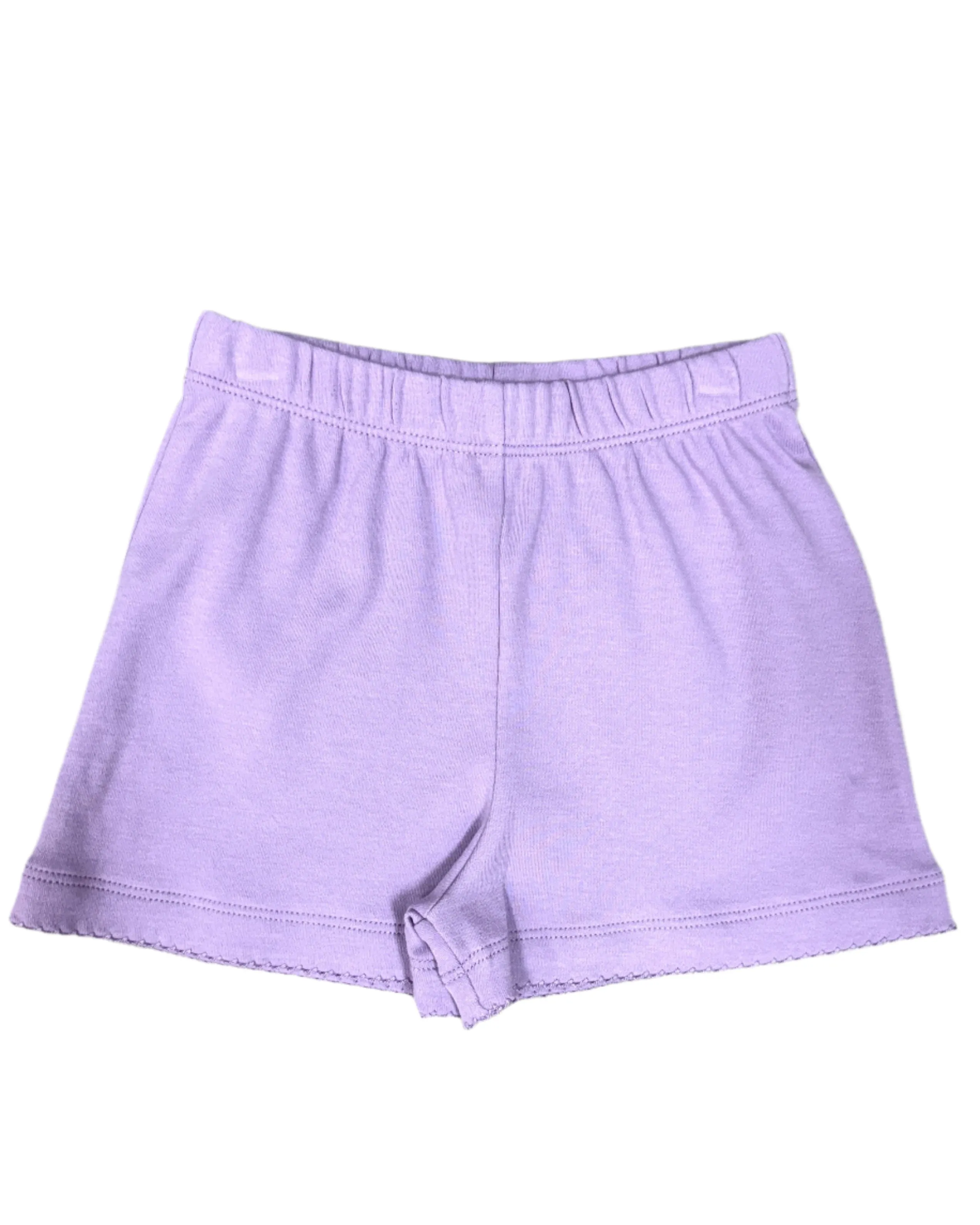 Lavender Picot Trim Shorts