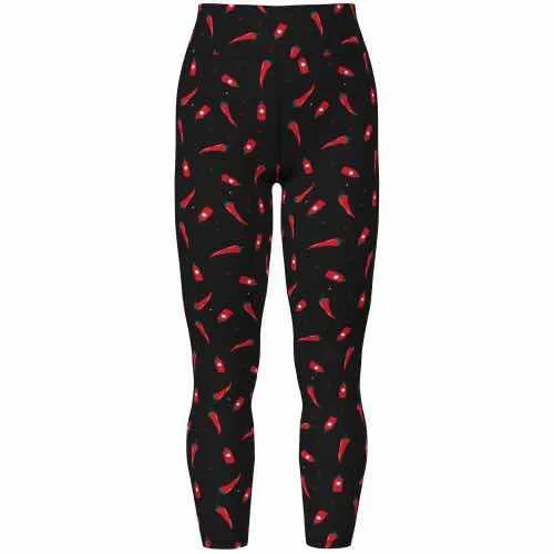 Leggings - Black Red Chilis and Hot Sauce