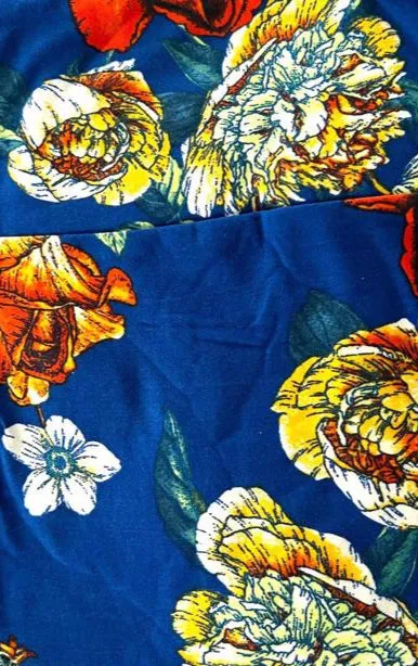 Leggings - Blue Orange Roses