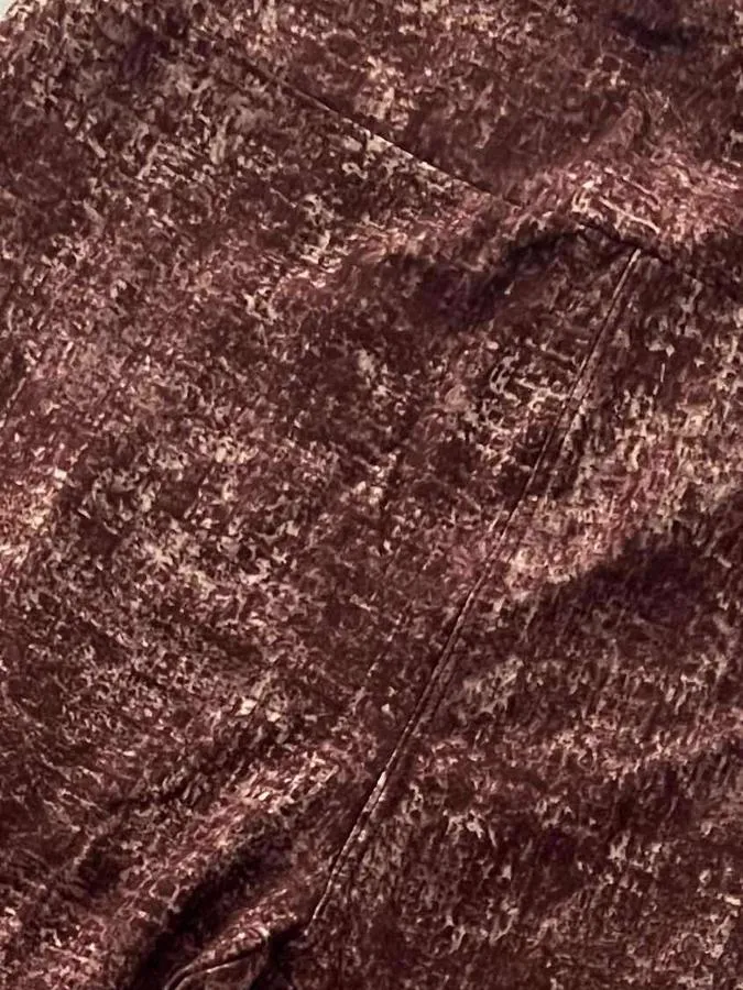 Leggings - Maroon Distressed Texture