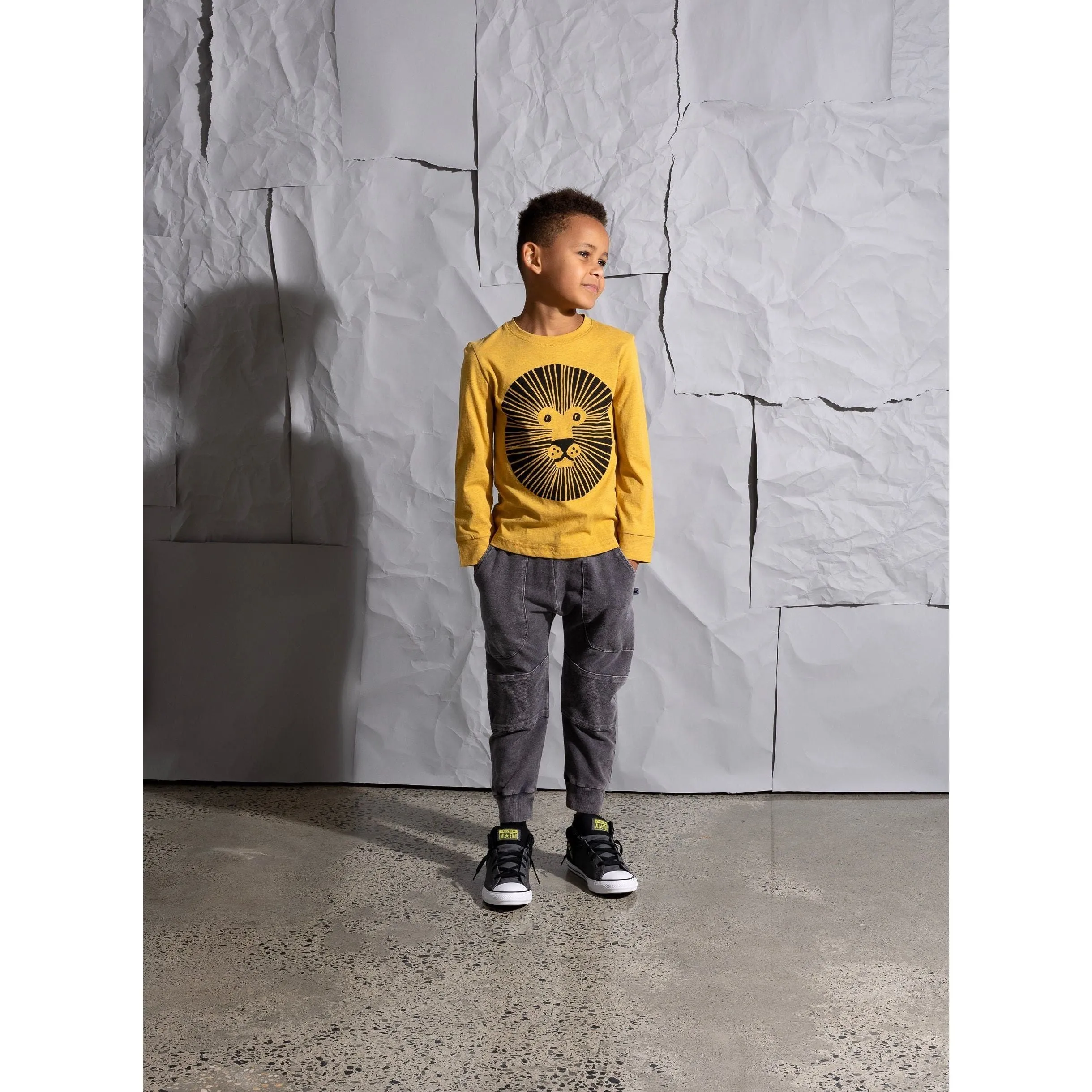 Lion Circle Tee - Mustard Marle