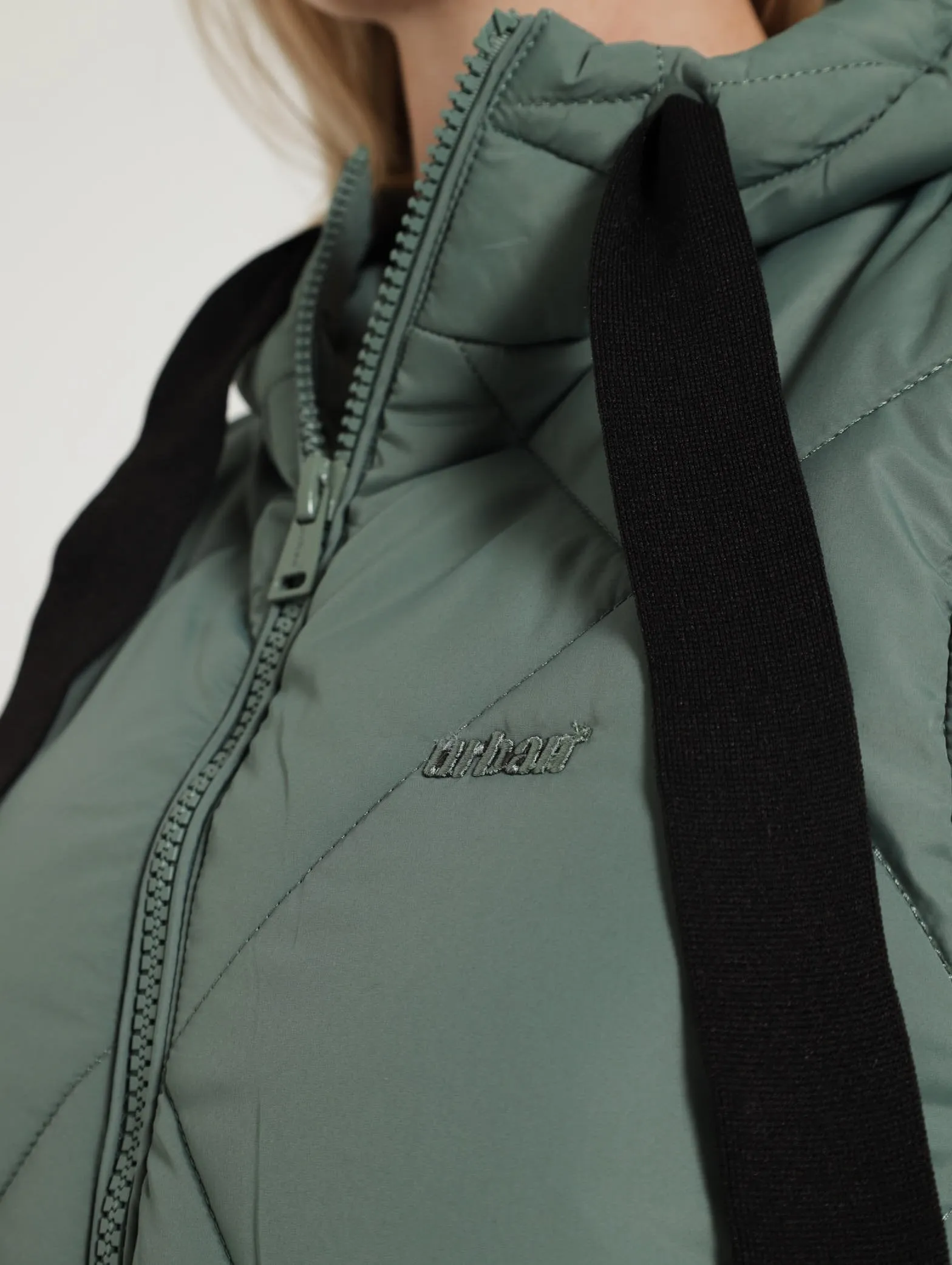 Longer Length Puffer Jacket - Dark Green