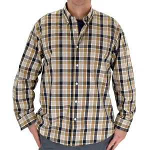 Lord Daniel Brown Plaid Long Sleeve Sport Shirt - 2800-805