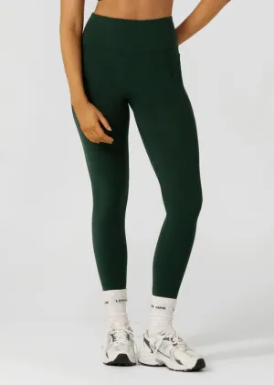 Lorna Jane Amy No Ride Phone Pocket Ankle Biter Leggings - Dark Green