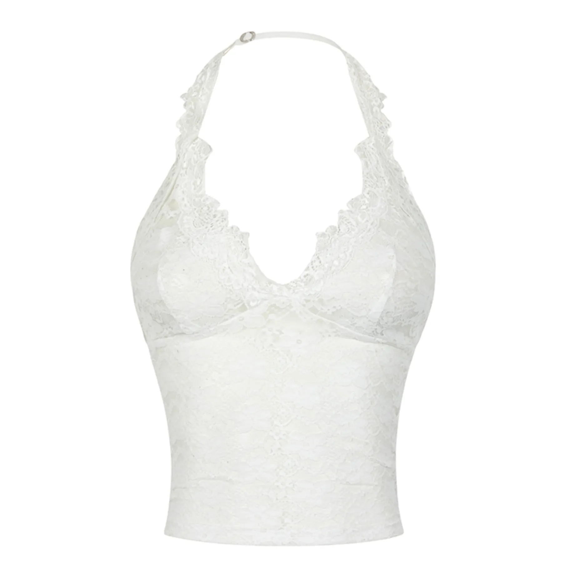 Luxe Lace V-Neck Halter Top