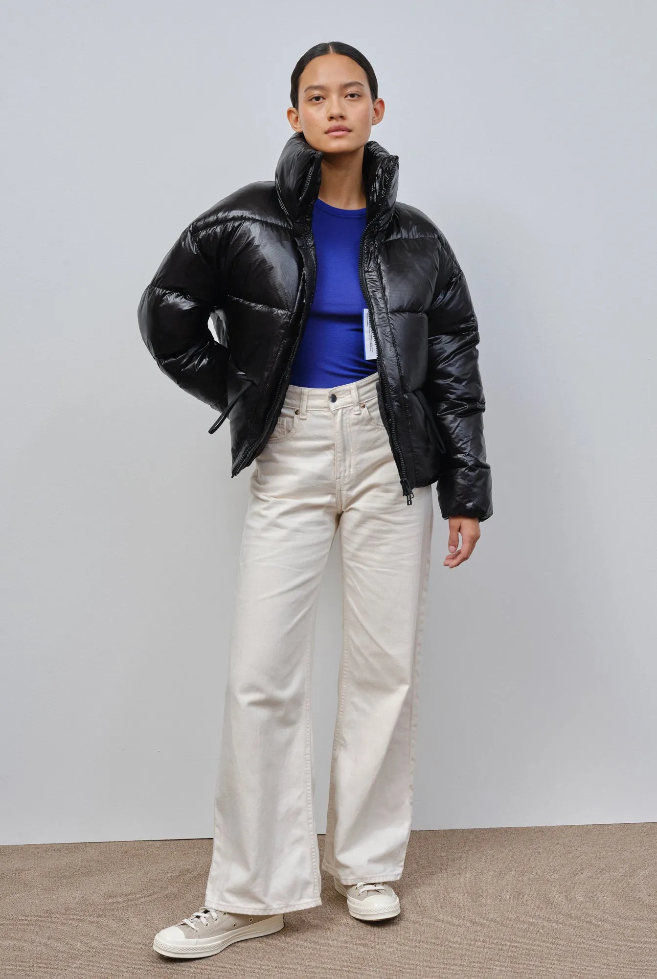 LYON PUFFER JACKET in SHINY BLACK