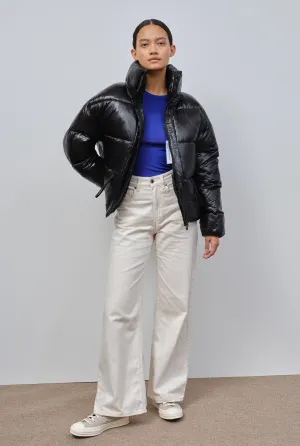 LYON PUFFER JACKET in SHINY BLACK