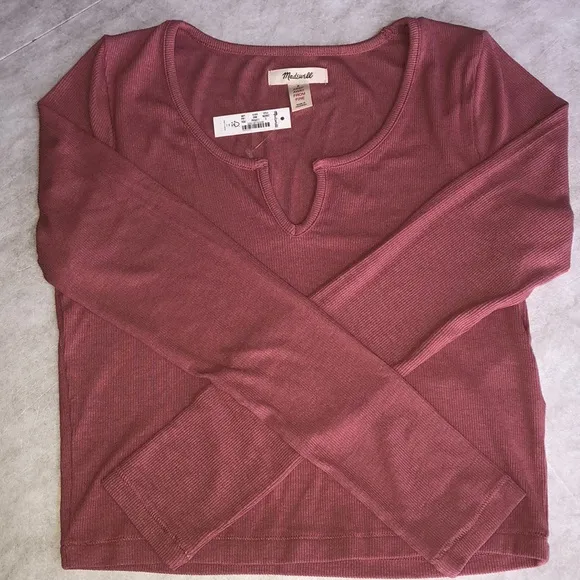 Madewell Ribbed Notch-Front Pajama Set Size S