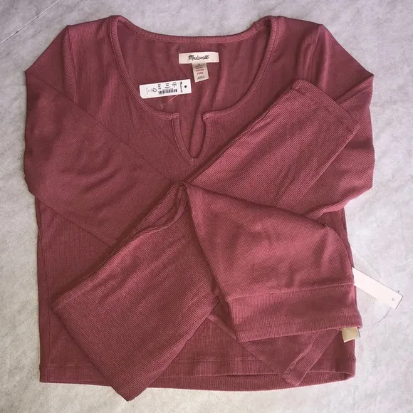Madewell Ribbed Notch-Front Pajama Set Size S