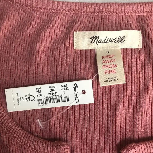 Madewell Ribbed Notch-Front Pajama Set Size S