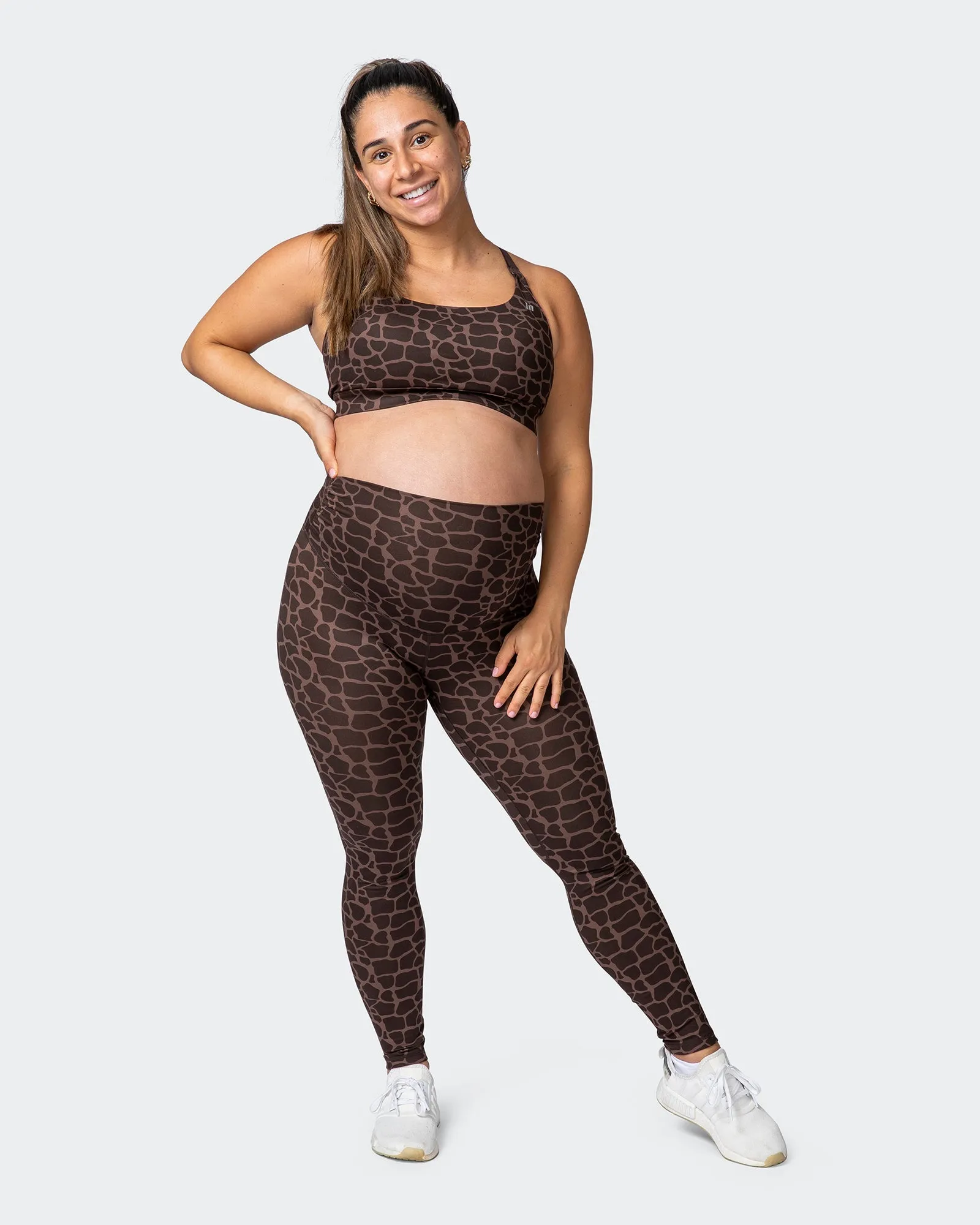 Maternity Everyday Leggings - Tonal Giraffe Print