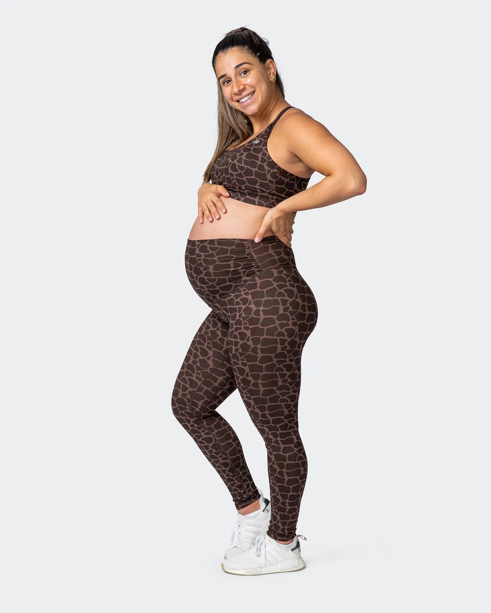 Maternity Everyday Leggings - Tonal Giraffe Print