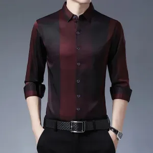 Men's Autumn Business Casual Plaid Long Sleeve Shirt