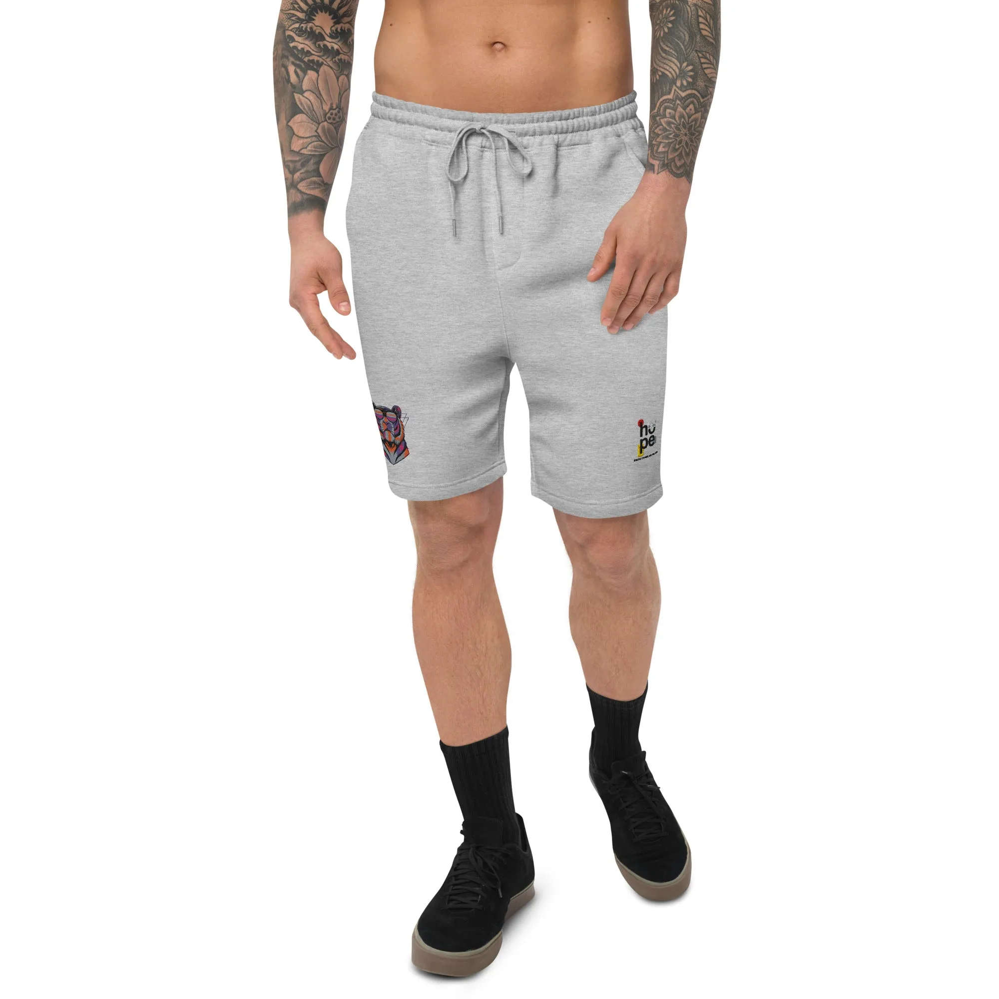 Men's Fleece Shorts with Tiger Design - Performance Hope Apparel