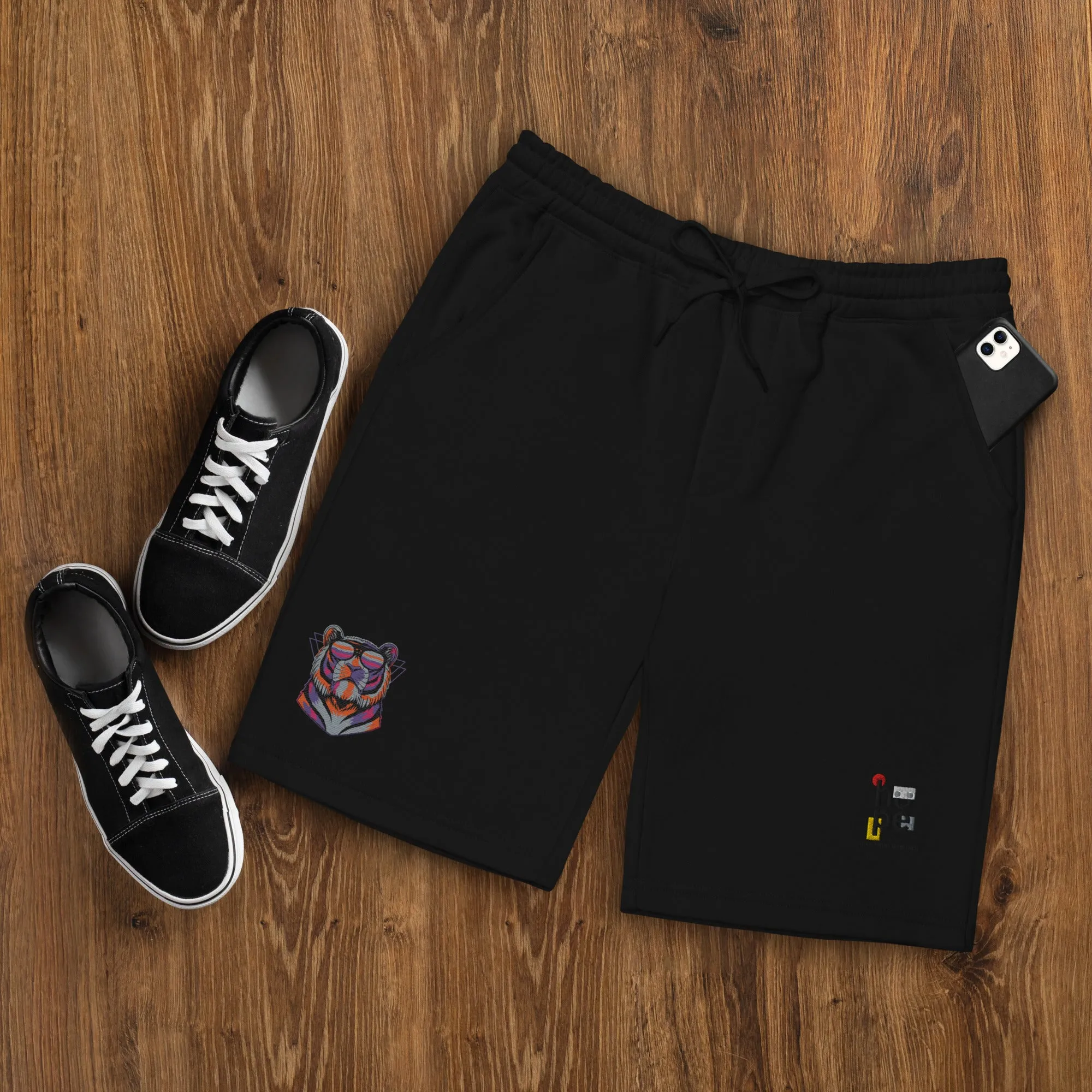 Men's Fleece Shorts with Tiger Design - Performance Hope Apparel