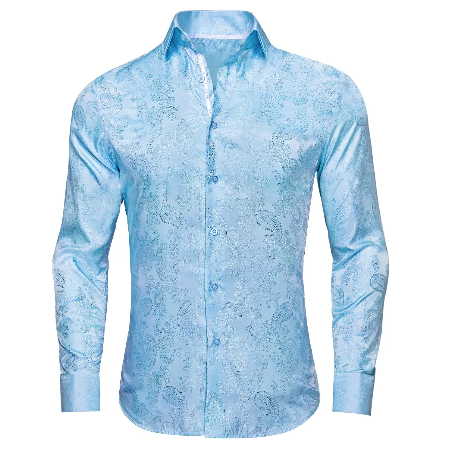 Men's Steampunk Style Long Sleeve Floral Dress Shirt