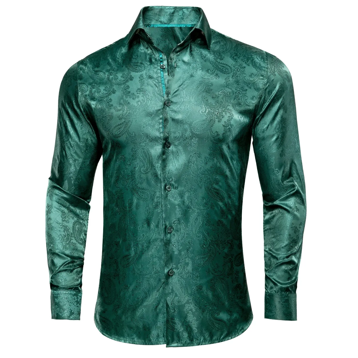 Men's Steampunk Style Long Sleeve Floral Dress Shirt