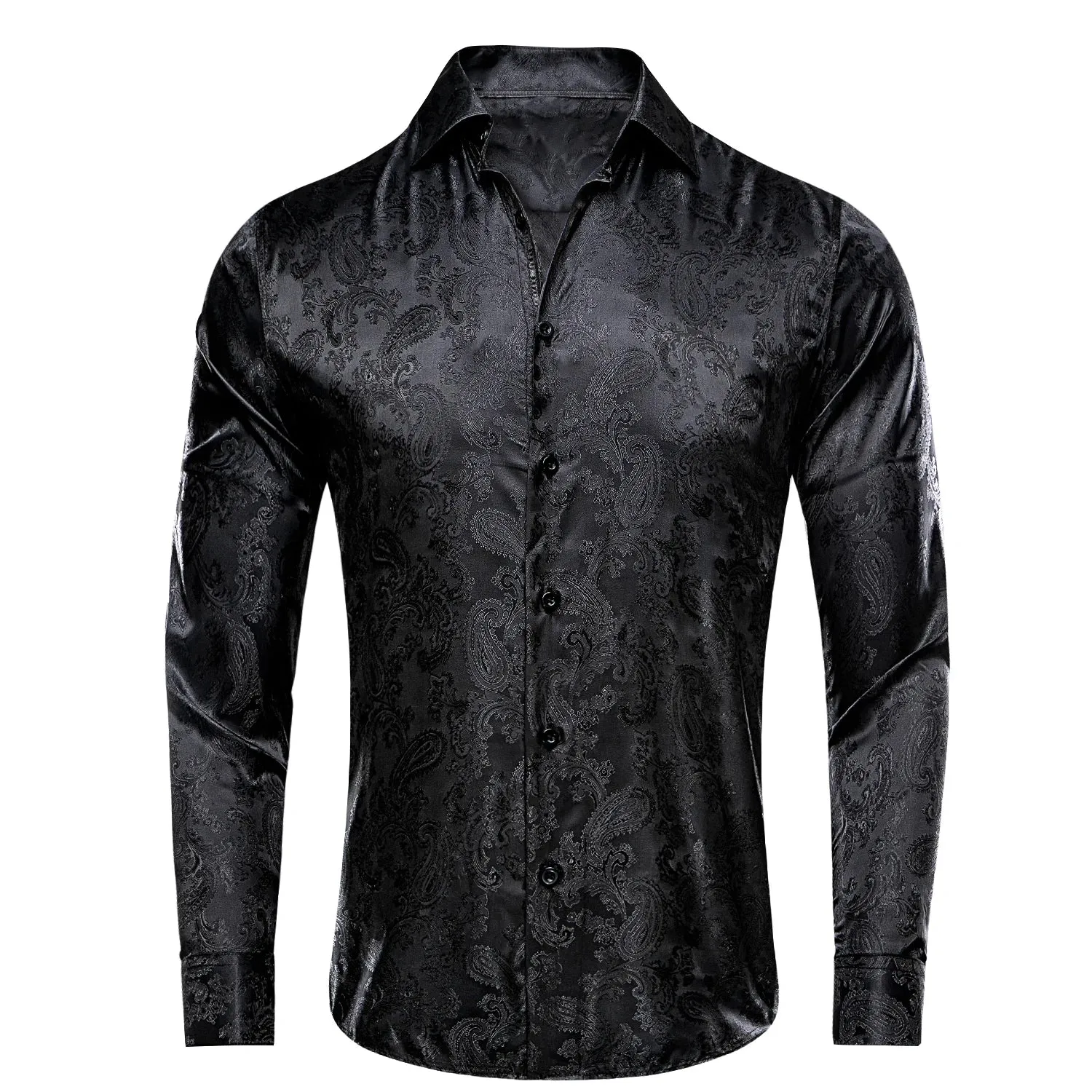 Men's Steampunk Style Long Sleeve Floral Dress Shirt