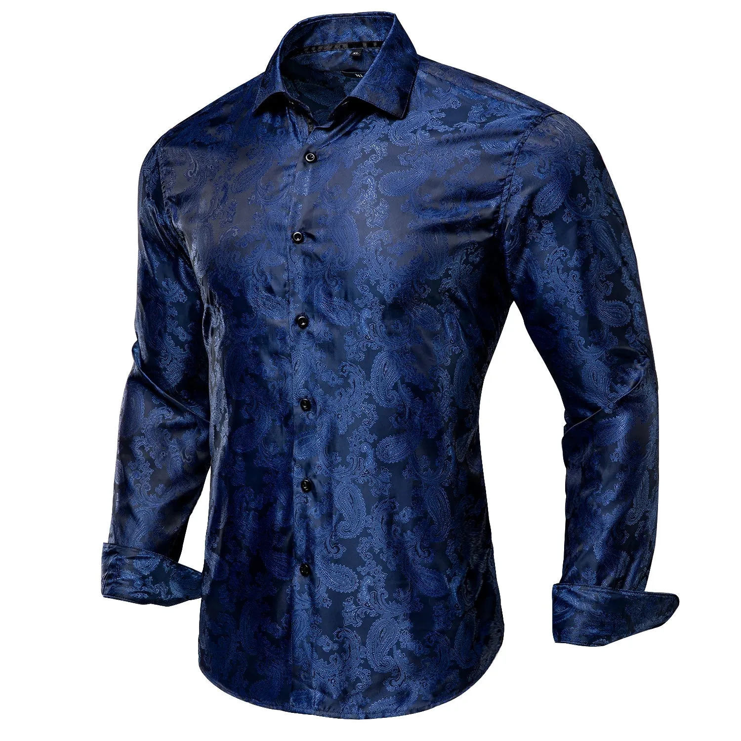 Men's Steampunk Style Long Sleeve Floral Dress Shirt