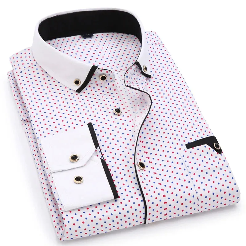 Men's Stitched Pocket Long Sleeve Shirt