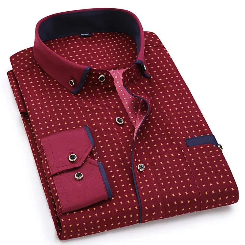 Men's Stitched Pocket Long Sleeve Shirt