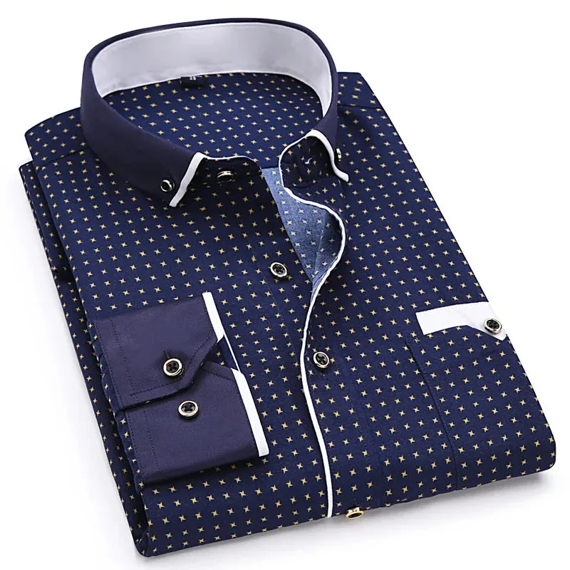 Men's Stitched Pocket Long Sleeve Shirt