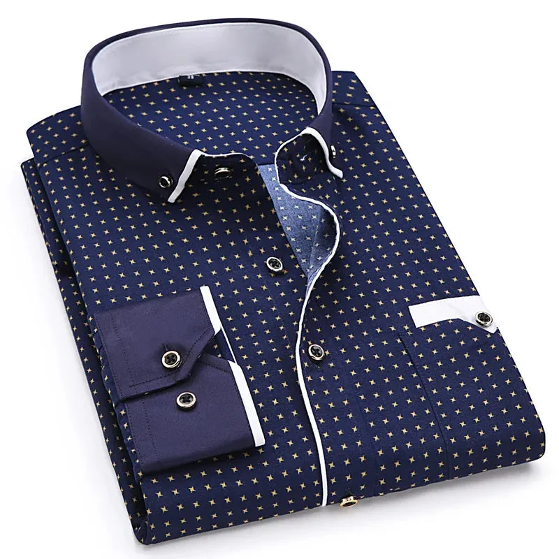 Men's Stitched Pocket Long Sleeve Shirt