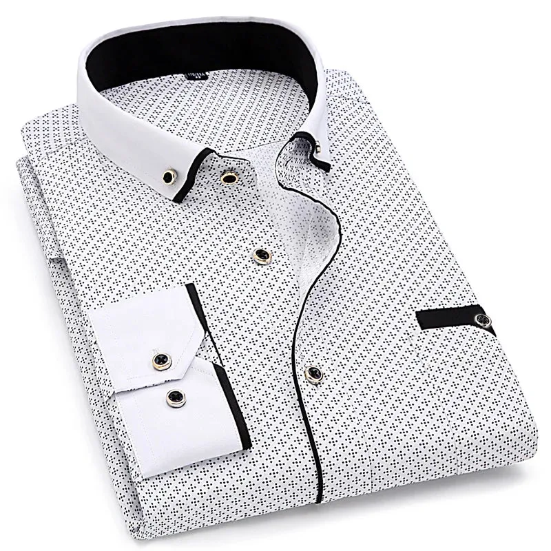 Men's Stitched Pocket Long Sleeve Shirt